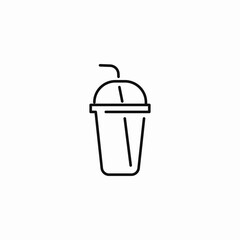 plastic drink cup icon sign vector