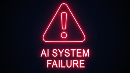 Ai system failure alert Icon with binary code background. Attention grabbing icon highlights the importance of digital safety in today's interconnected world. - Powered by Adobe