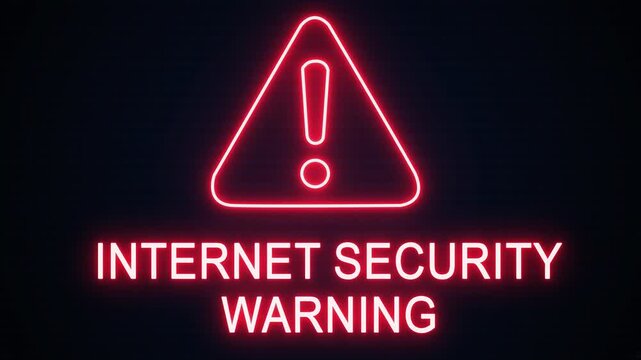 Internet security warning alert Icon with binary code background. Attention grabbing icon highlights the importance of digital safety in today's interconnected world.