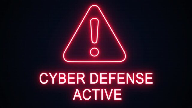 Cyber defense active alert Icon with binary code background. Attention grabbing icon highlights the importance of digital safety in today's interconnected world.