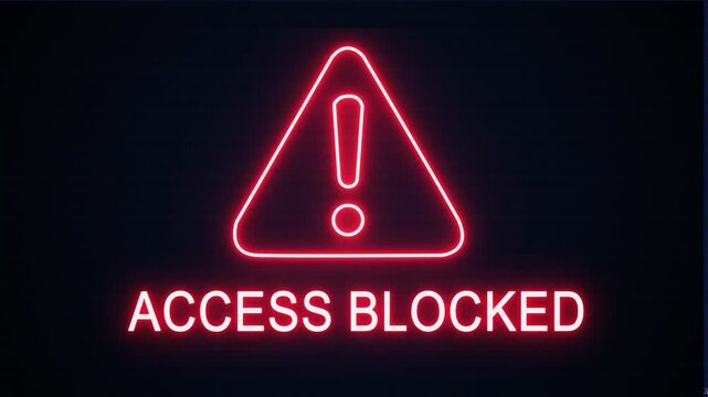 Access blocked alert Icon with binary code background. Attention grabbing icon highlights the importance of digital safety in today's interconnected world.