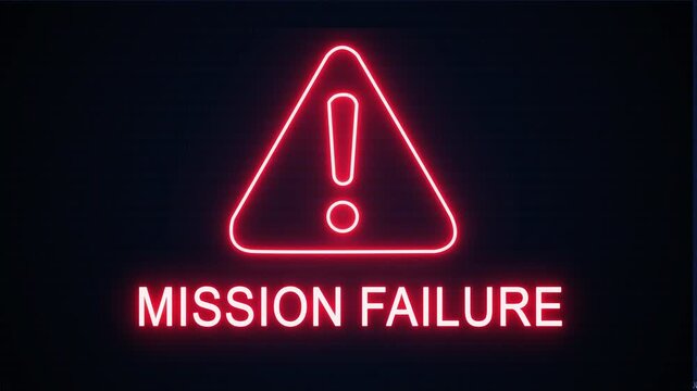 Mission failure alert Icon with binary code background. Attention grabbing icon highlights the importance of digital safety in today's interconnected world.