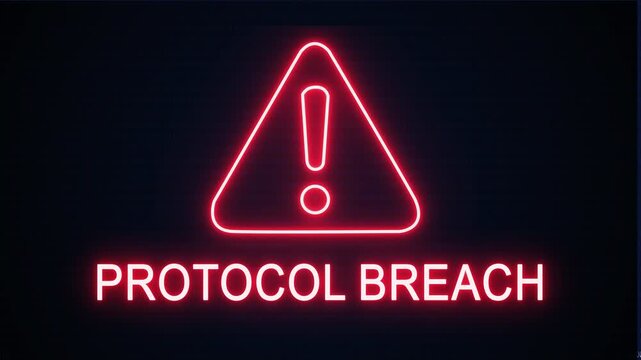 Protocol breach alert Icon with binary code background. Attention grabbing icon highlights the importance of digital safety in today's interconnected world.
