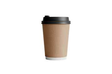 paper coffee cup on a table for drink  . Isolated on transparent background, png