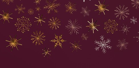 Luxurious winter background with sparkling gold and silver snowflakes, perfect for holiday and festive designs. Evokes feelings of elegance, joy