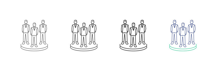 Human resources icon set collection, illustration, design, business, graphic icons with different thickness and color line styles, Editable strokes. with white background.