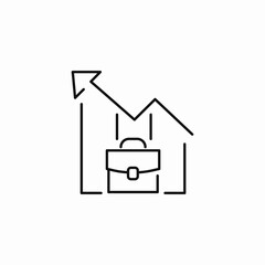 business growth graph icon sign vector