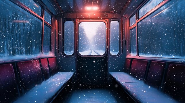 Enchanting Winter Train Ride Through Snowy Wonderland