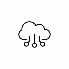 cloud storage digital network icon sign vector