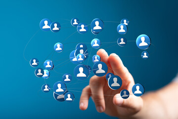 Abstract image representing communication, connections, social networking, digital technologies, touch, and global communication.