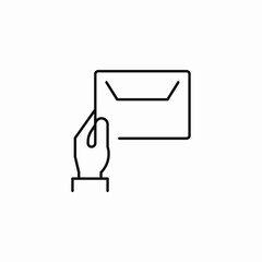 hand holding envelope icon sign vector