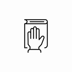 oath hand book icon sign vector