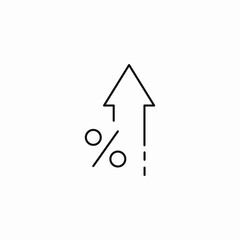 percentage rate increase icon sign vector