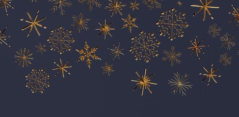 Stunning golden snowflake pattern against a deep blue backdrop, perfect for festive designs, Christmas, and winter-themed projects. Adds a touch
