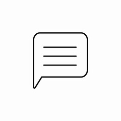 single speech bubble three lines icon sign vector