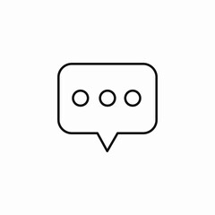 single bubble ellipsis downward pointer icon sign vector