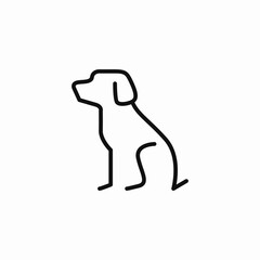 sitting dog silhouette icon sign vector