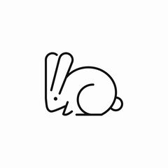 sitting bunny rabbit icon sign vector