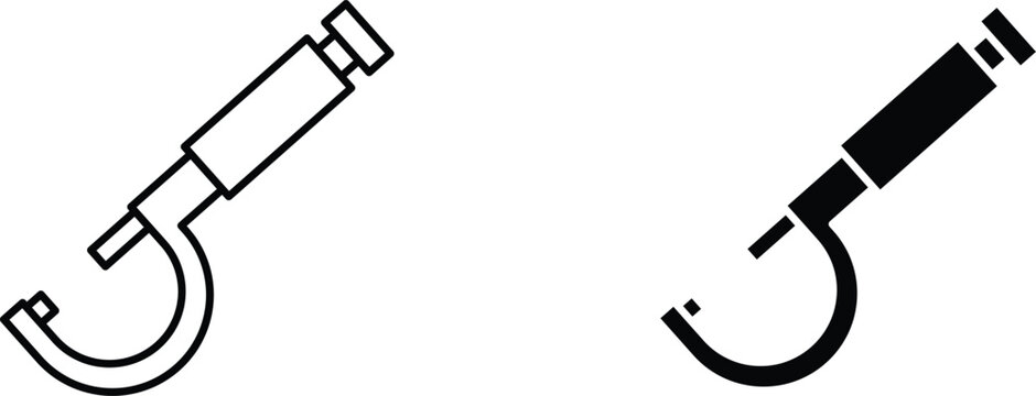 micrometer icon vector graphic illustration  with white background flat hand made icon fill icon .