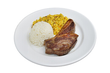 Contra filé com farofa