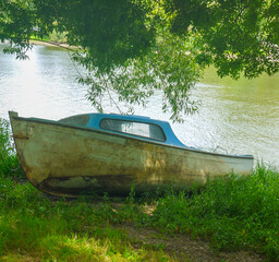 Boat by the Loire in France
