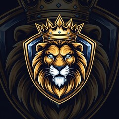 Obraz premium Powerful golden lion king 