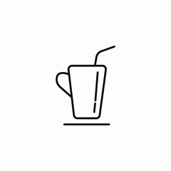 handled drink straw icon sign vector