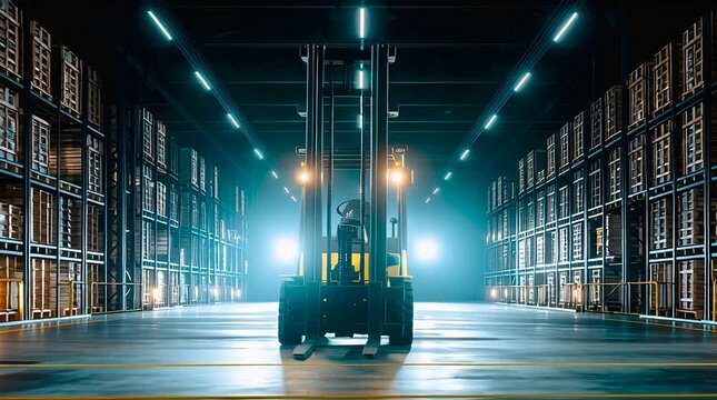 Transpalette dans un entrep&ocirc;t de stockage d'import et export