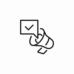 megaphone speech checked announcement icon sign vector