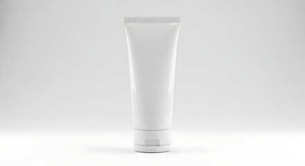White Cosmetic Cream Tube with Cap on White Background cosmetic tube lotion tube
