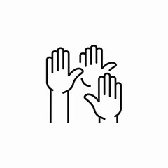 raised hands volunteers icon sign vector