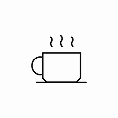 steaming hot coffee cup icon sign vector