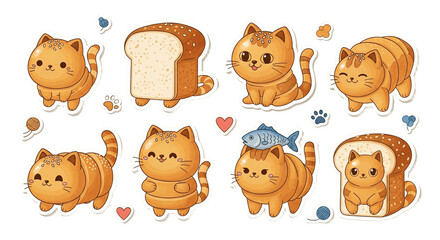 Playful Set of Funny Animals on Transparent Background