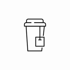 tea bag travel mug icon sign vector