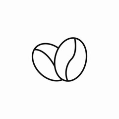 two roasted coffee beans icon sign vector