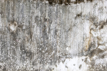 Grungy weathered concrete wall with cracks and stains, exuding a raw, aged texture background