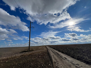 power line in the field