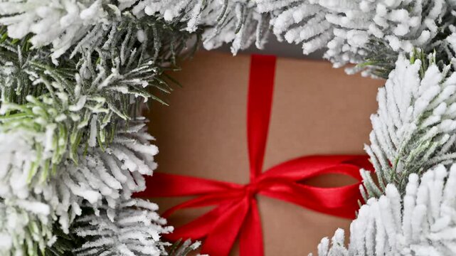 video of a gift with a red ribbon and bow