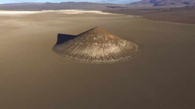 Aerial view of Cono de Arita in Salta's saline landscape