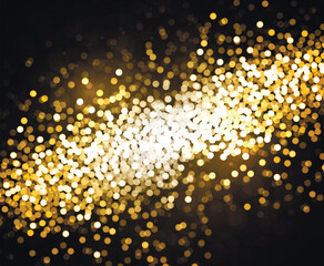 Golden background with bokeh, vector art illustration.