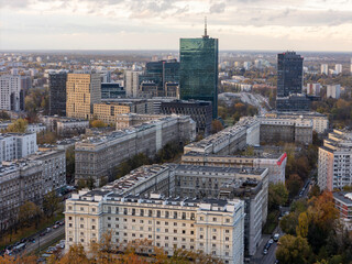 Warszawa, jesienna panorama miasta