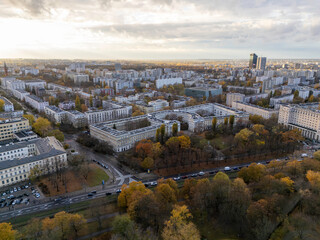 Warszawa, jesienna panorama miasta