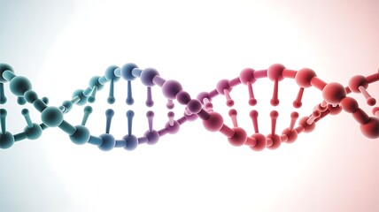 Colorful Abstract DNA Double Helix with Futuristic Molecular Design