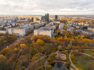 Warszawa, jesienna panorama miasta © hunter76