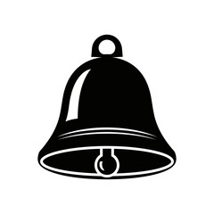 Simple black silhouette of a classic bell symbol for notification and alert vector vector illustration on white background