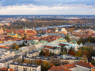 Warszawa, jesienna panorama miasta