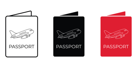 Passport Icon. Travel and Identification Symbol on White Background.
