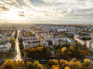 Warszawa, jesienna panorama miasta