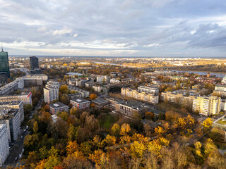 Warszawa, jesienna panorama miasta