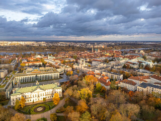 Warszawa, jesienna panorama miasta